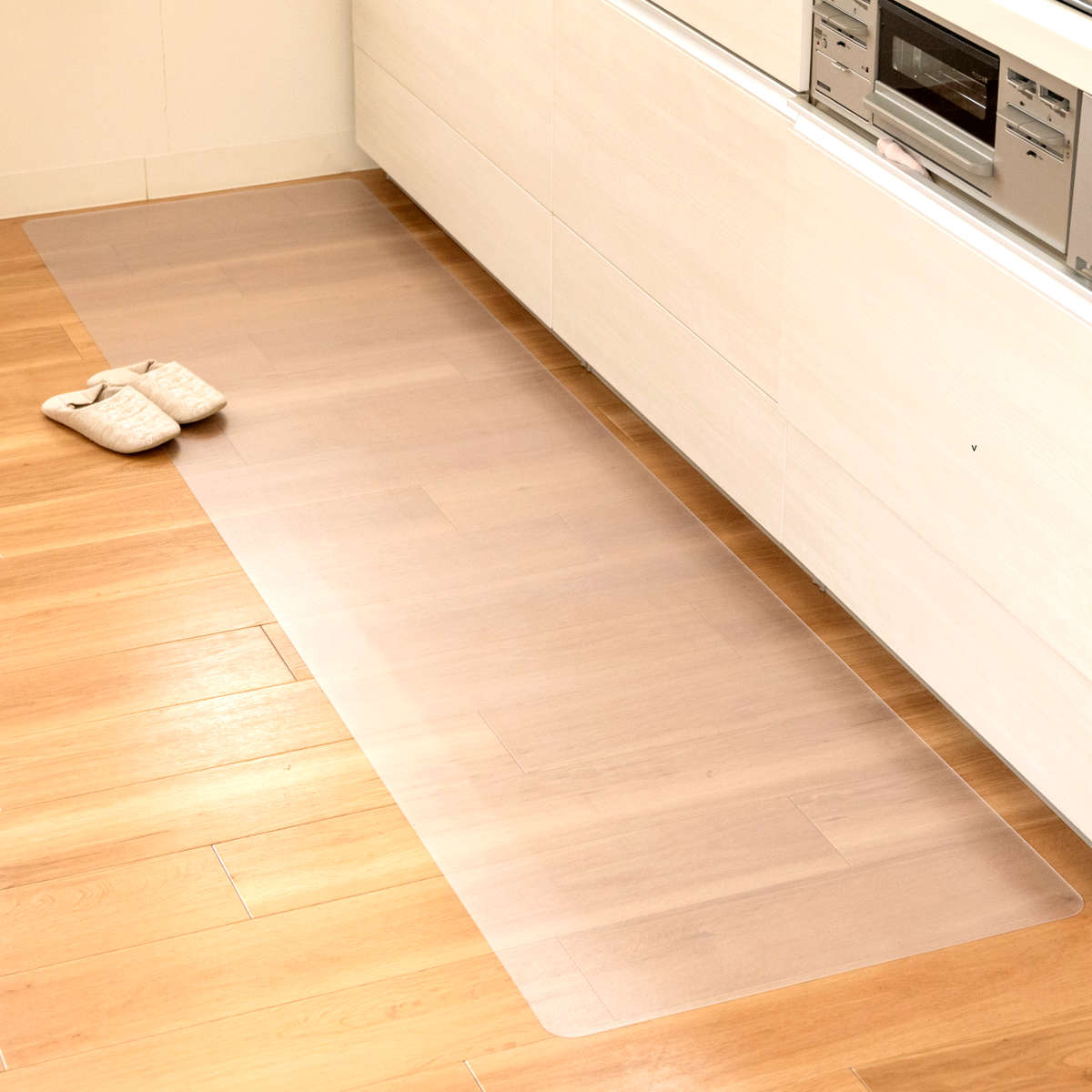 透明キッチンマット 60×240cm クリアマット フリーカット 拭ける （ 60cm 240cm 透明 キッチンマット キッチン マット 台所マット 拭けるキッチンマット PVC 洗濯不要 ズレない 傷防止 汚れ防止 カット 薄い 透ける 床暖OK ）【39ショップ】