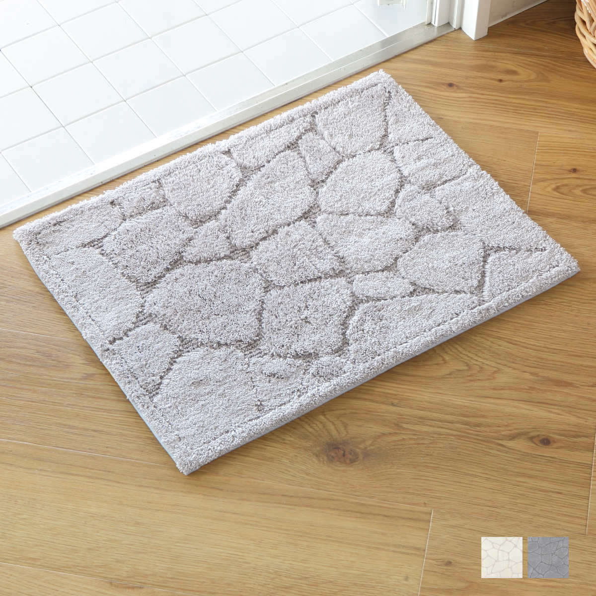 バスマット 乾度良好 ストーン 45×60cm 速乾 （ 風呂 マット 速乾性 吸水 吸水性 抗菌 防臭 滑り止め お風呂 浴室 長方形 吸水速乾 バス バス用品 お風呂用品 バスグッズ 洗える 丸洗い 足ふき 60cm ）【39ショップ】