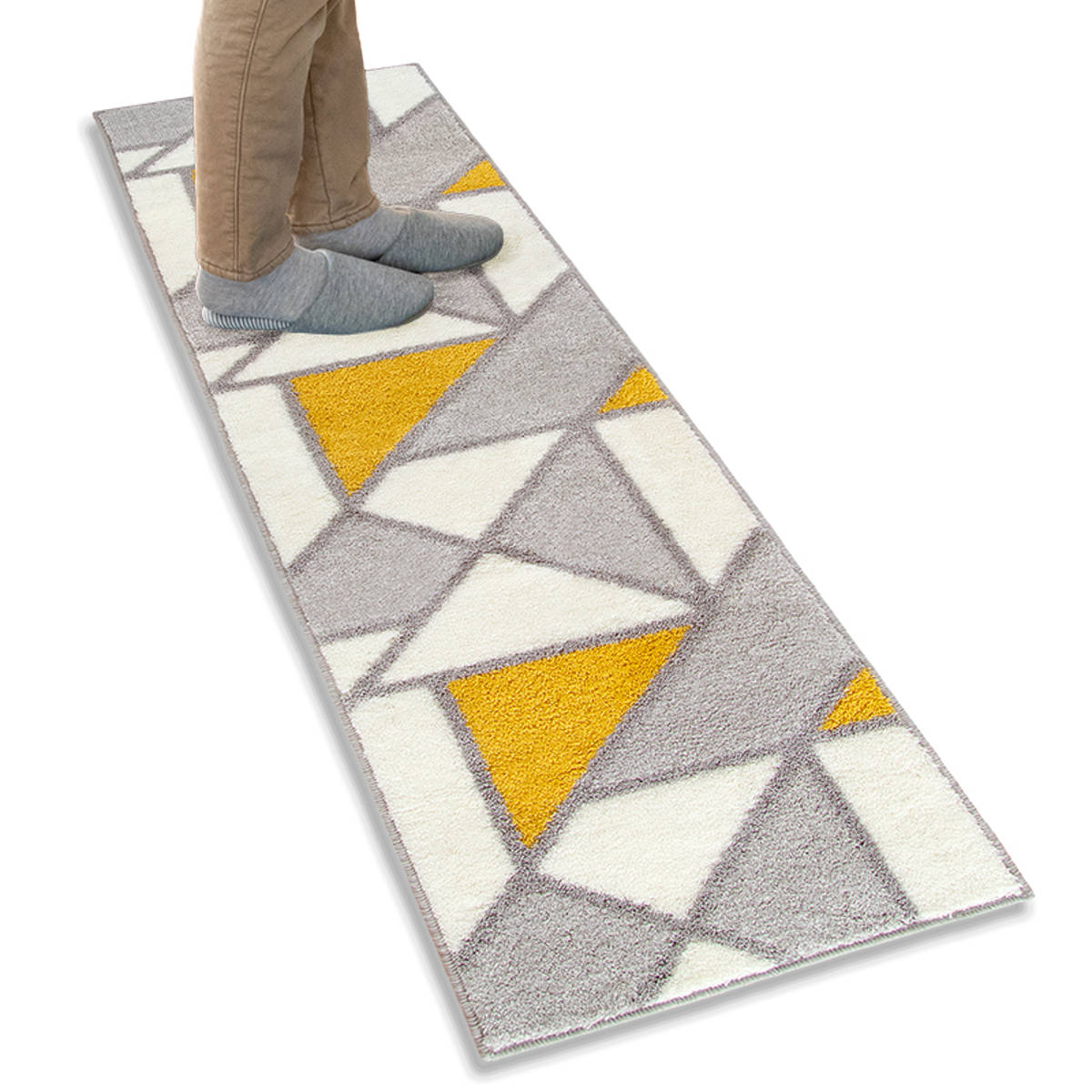 キッチンマット アクシス 45×180cm 幾何学模様 （ 45cm 180cm 洗える 台所マット キッチン マット キッチン用マット キッチンラグ カーペット 滑り止め 長方形 汚れ防止 キッチン床 おしゃれ かわいい 北欧 ）【39ショップ】