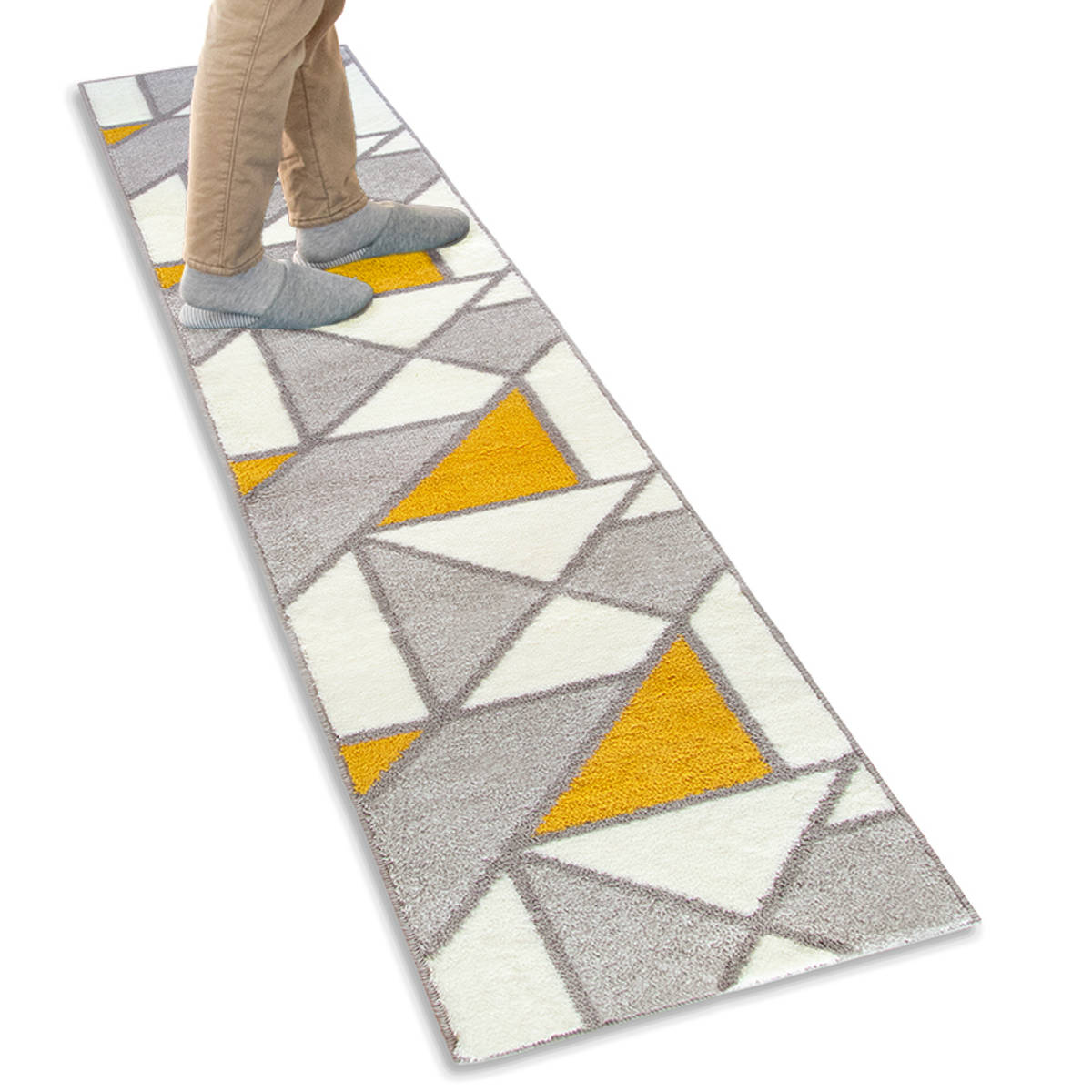 キッチンマット アクシス 45×240cm 幾何学模様 （ 45cm 240cm 洗える 台所マット キッチン マット キッチン用マット キッチンラグ カーペット 滑り止め 長方形 汚れ防止 キッチン床 おしゃれ かわいい 北欧 ）【39ショップ】