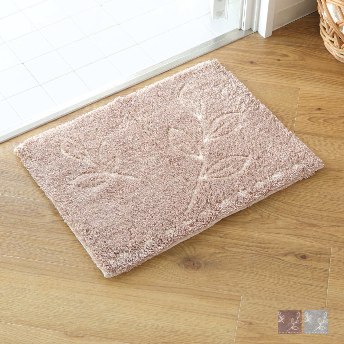 乾度良好ナチュラルリーフ 約45×60cm （ 風呂 マット 速乾 速乾性 吸水 吸水性 抗菌 防臭 ...