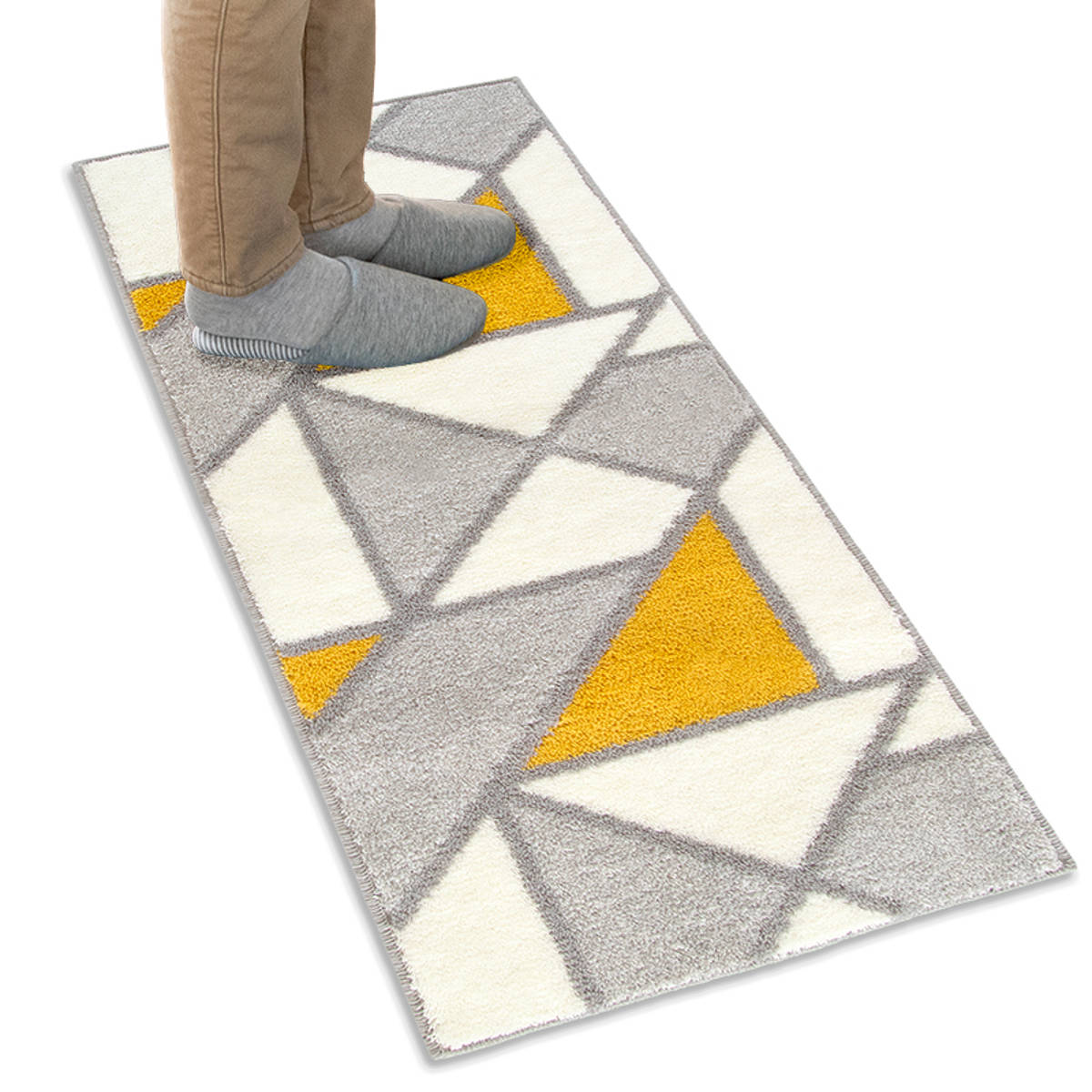 キッチンマット アクシス 45×120cm 幾何学模様 （ 45cm 120cm 洗える 台所マット キッチン マット キッチン用マット ミニキッチン キッチンラグ カーペット 滑り止め 長方形 おしゃれ かわいい ひとり暮らし 北欧 ）【39ショップ】