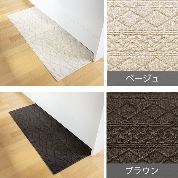 キッチンマット 120 45×120cm サニー インテリアマット ニット風 （ キッチン マッ...