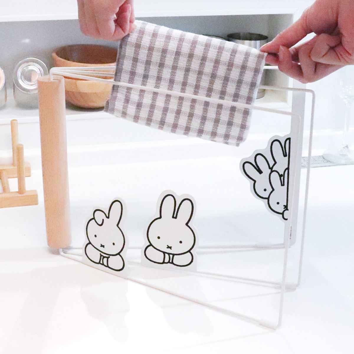 ふきんハンガー ミッフィー DickBruna ( ふきん掛け 折りたたみ スタンド 大人ミッフィー モノトーンミッフィー 布巾かけ 置き型 スタンド miff...