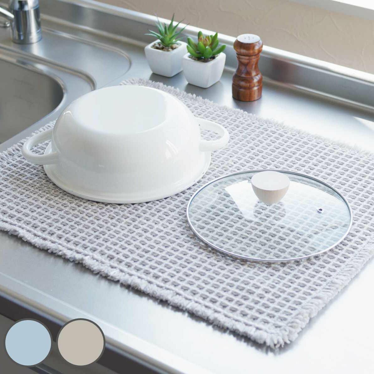 水切りマット ふわさら 吸水水切りマット 32×42cm 42×52cm （ 吸水 おしゃれ 洗える ふきん キッチンク..