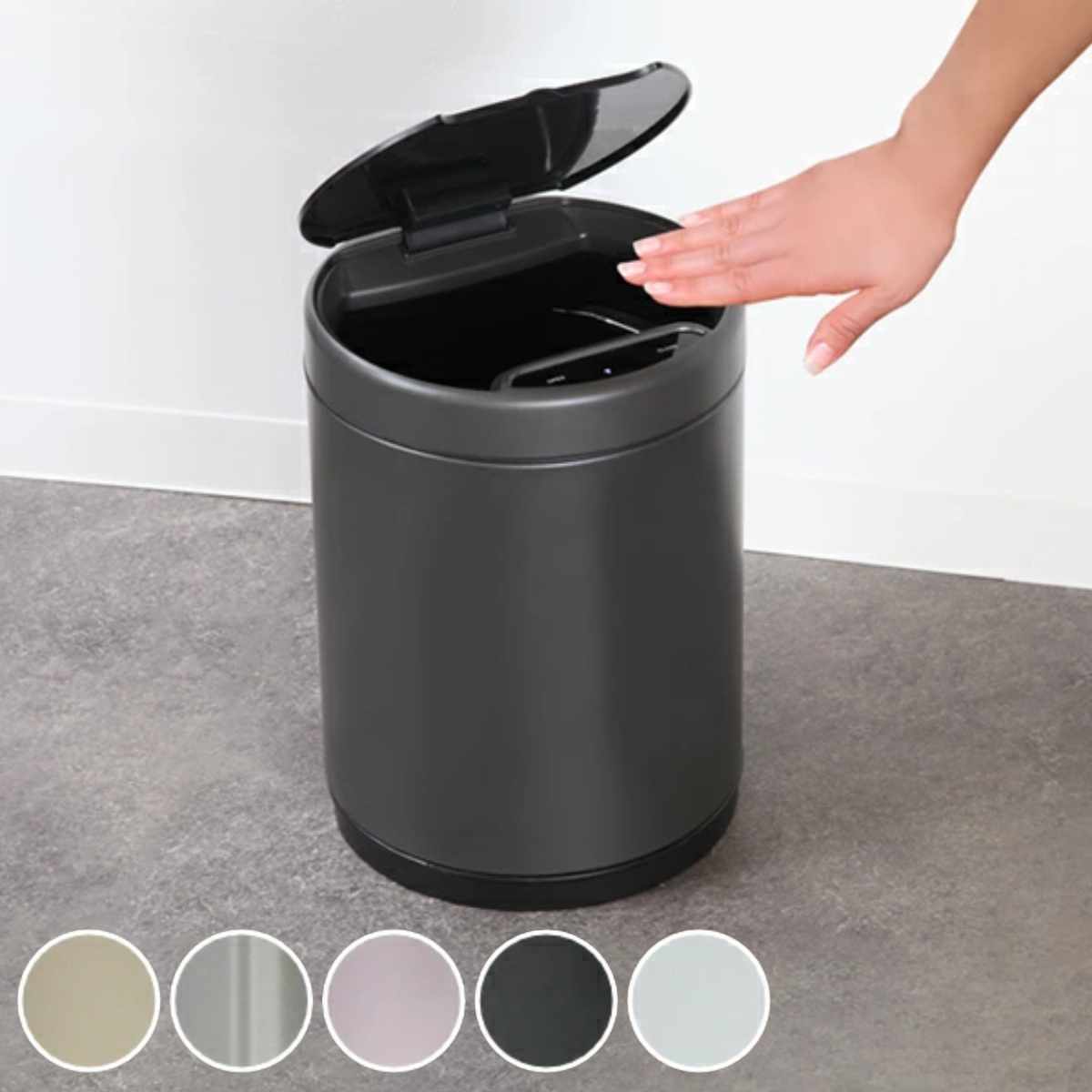 ゴミ箱 9L JAVA MIDY ふた付き ステンレス 自動開閉 充電式 （ 9リットル 9l キッチン ダストボックス センサー式 USB充電 丸型 シンプル 小さい リビング 人感センサー 非接触 インナーペール ごみ箱 台所 スリム ジャバ ）【39ショップ】