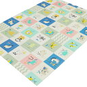 クッションマット たためるプレイマット アルファベット柄 148x198cm 厚み1cm ( フロアマット プレイマット 折りたたみマット マット 赤ちゃん ベビー 子ども用 キッズ 軽い 軽量 拭ける アルファベット アニマル柄 動物柄 厚さ1cm )【39ショップ】
