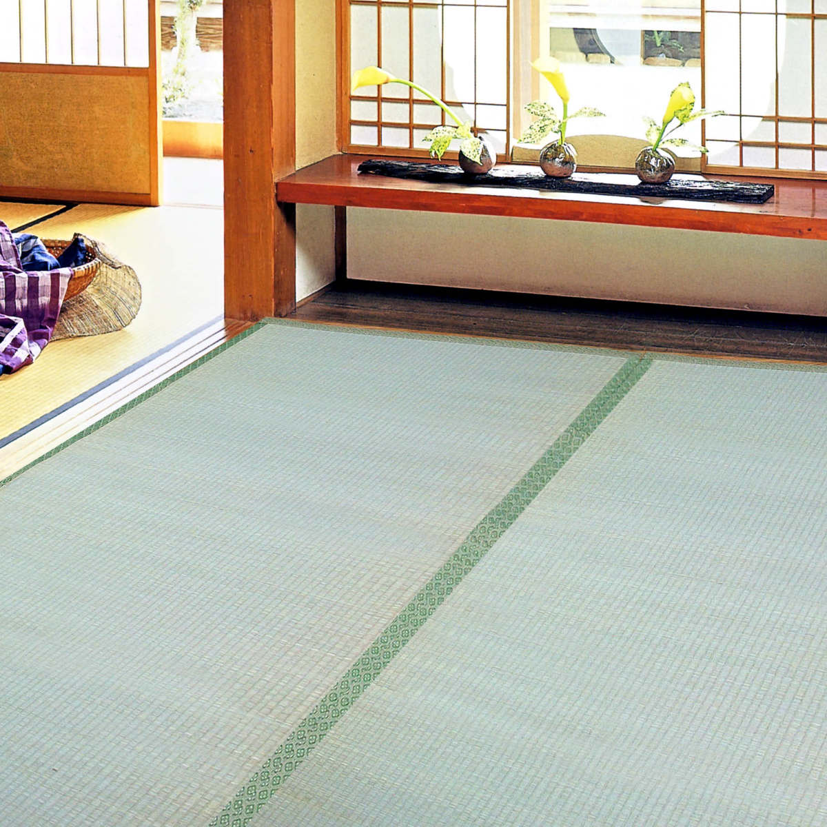い草 上敷き 鈴草 2畳 江戸間 約174×174cm 撥水加工 ( い草上敷き 和室 2帖 イグサ マット い草ラグ 敷物 畳マット 天然素材 防ダニ 防カビ 抗菌効果 )【39ショップ】 [2]