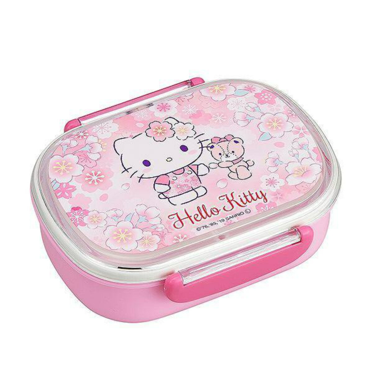お弁当箱 1段 ハローキティ サクラ 360ml 中子付 ランチボックス 子供 （ 弁当箱 レンジ対応 幼稚園 保育園 キティちゃん 小判型 子供用 キティ 一段 タイニーチャム キャラクター キッズ Hello Kitty HELLO KITTY ）【39ショップ】のサムネイル