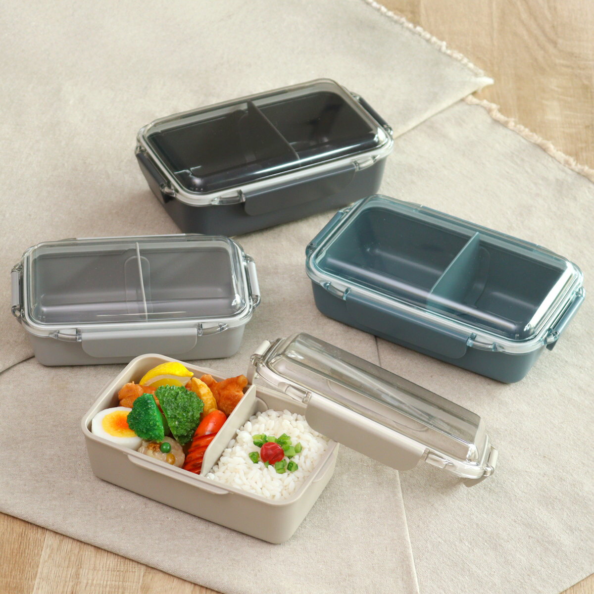 弁当箱 カームカラー ランチボックス 仕切付 500ml 650ml 750ml 900ml ( お弁当箱 食洗機対応 レンジ対応 一段 ドーム蓋 日本製 食洗...