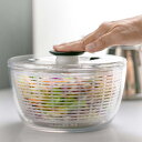 OXO サラダスピナー クリア 小 大 食洗機対応 野菜水切り器 ( オクソー 野菜水切りかご スピナー 手動 滑り止め付き ボウル コランダー 分解 下ごしら...
