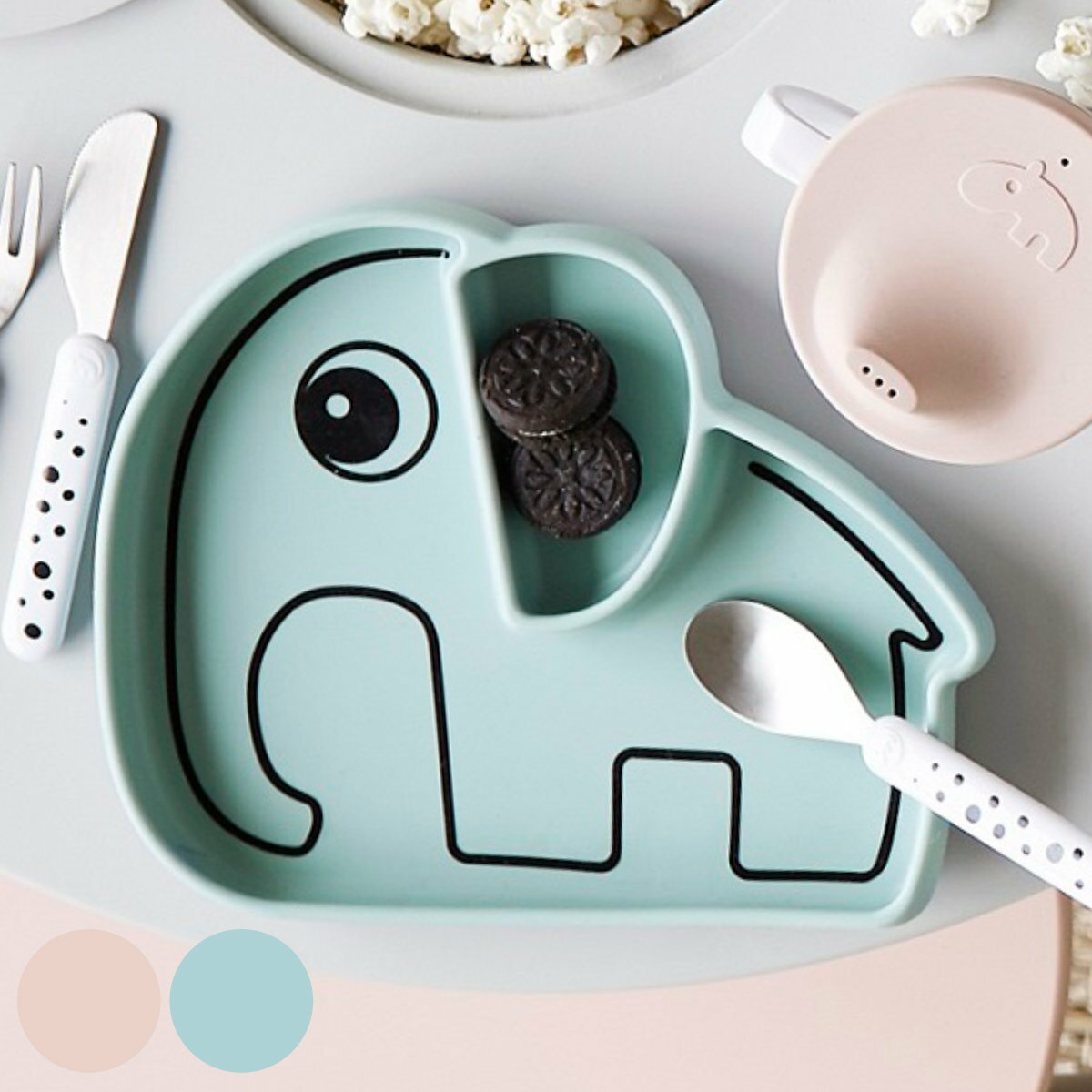 ベビー食器 シリコンプレート エルフィー Done by deer 出産祝い 赤ちゃん ( プレート 吸盤付き ひっくり返らない シリコン 離乳食 ベビー かわ...