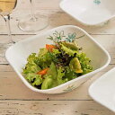 ボウル 17cm スクエア コレール CORELLE フェアリーフローラ ( 食洗機対応 電子レンジ対応 オーブン対応 サラダボウル 白 耐熱 白い食器 深皿 ...