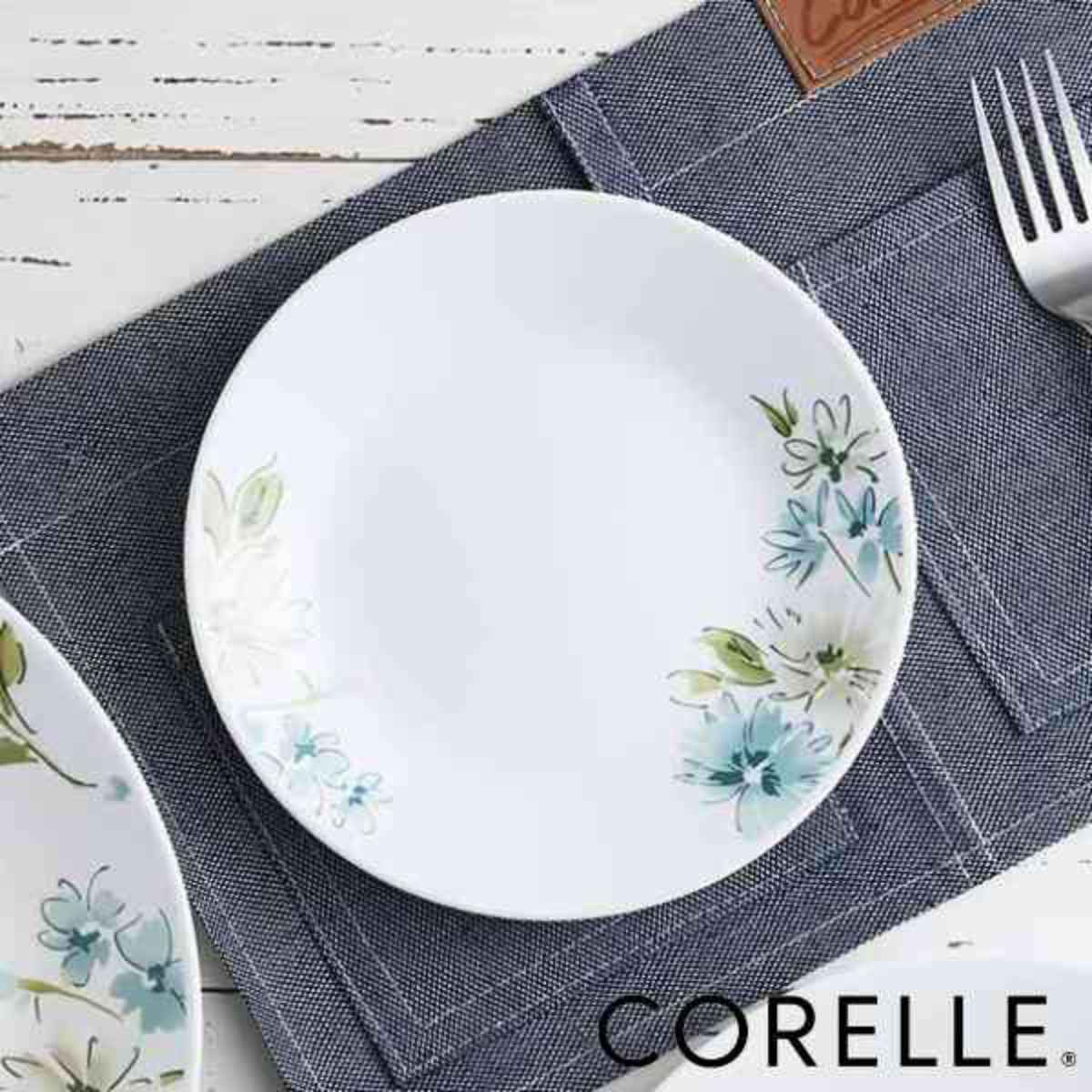 プレート 17cm コレール CORELLE 皿 食器 フェアリーフローラ （ お皿 白 食洗機対応 電子レンジ対応 中皿 取り皿 オーブン対応 耐熱 白い食器 平皿 丸皿 ケーキ皿 取皿 花柄 洋食器 ）