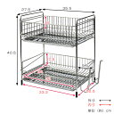 水切りラック 2段 ステンレス製 まな板受け付き アットアクア （ 水切りかご 水切りカゴ 水切りバスケット 二段 大容量 まな板受け付き シンク上 シンクサイド 水切り 洗い物 食器洗い 乾燥 ）【39ショップ】 2