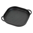 グリルプレート24×24cm ウェーブ スプラウト 鉄鋳物製 ( ガス火 IH 対応 グリルパン グリルトレイ 焼肉プレート 卓上 鉄板 波型 角型 取っ手付き...