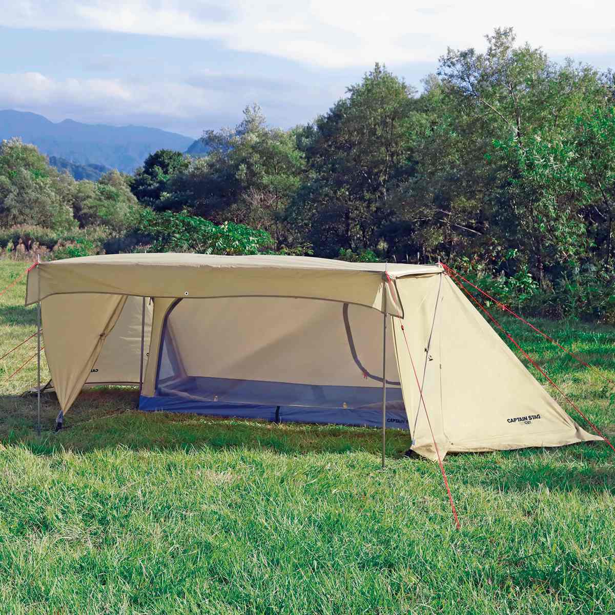 キャンプテント 1人用 キャンプベースソロUV トレッカー キャプテンスタッグ （ 送料無料 CAPTAIN STAG テント キャンプ ソロテント ソロキャンプ アウトドア フルクローズ 1人 メッシュ 荷物室 ） 【39ショップ】
