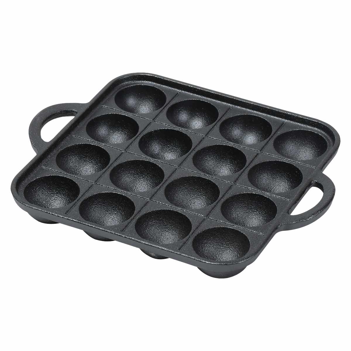 たこ焼きプレート 16穴 スプラウト 鉄鋳物製 （ ガス火対応 たこ焼き たこ焼き器 鉄板 鋳鉄製 スクエア 16個 正方形 角型 両手付き 調理器具 キッチン用品 アウトドア キャンプ BBQ ）【39ショップ】 interior-palette-10152630 インテリアパレット サンプル画像3