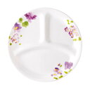 ランチプレート 21.5cm コレール CORELLE バイオレットミスト （ 食洗機対応 電子レンジ対応 オーブン対応 耐熱 仕切り皿 ランチ皿 白 お皿 花柄 ラウンド 丸 軽い 割れにくい 白い食器 仕切り ランチ 洋食器 おしゃれ ）【39ショップ】