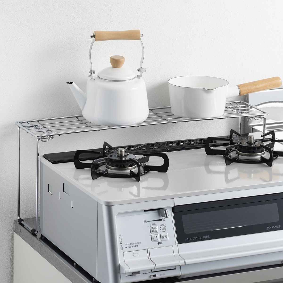 コンロ奥ラック 幅60cm用 ストレージセレクト 高足 足折れ式 （ コンロラック コンロ奥 ラック 棚 収納 収納ラック キッチンラック すきま 隙間 60cm 幅60 一時置き ちょい置き コンロ周り収納 収納棚 折りたたみ キッチン収納 ） 【39ショップ】