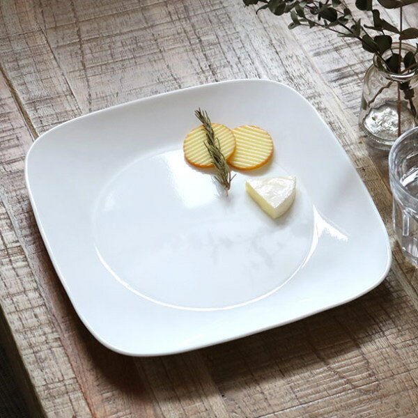 プレート 26.5cm CORELLE コレール スクエア 角皿 ウインターフロスト （ 食洗機対応 電子レンジ対応 オーブン対応 白 ホワイト 大皿 盛り皿 皿 お皿 軽い 割れにくい 丈夫 白い 白い皿 ワンプレート 四角 洋食器 ）【39ショップ】のサムネイル