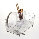 水切りラック アクリア 水切りバスケットセット ( アクリル 水切りバスケット 水切りかご 水切りカゴ 水切り ラック バスケット かご 洗い桶 シンク上 水が...
