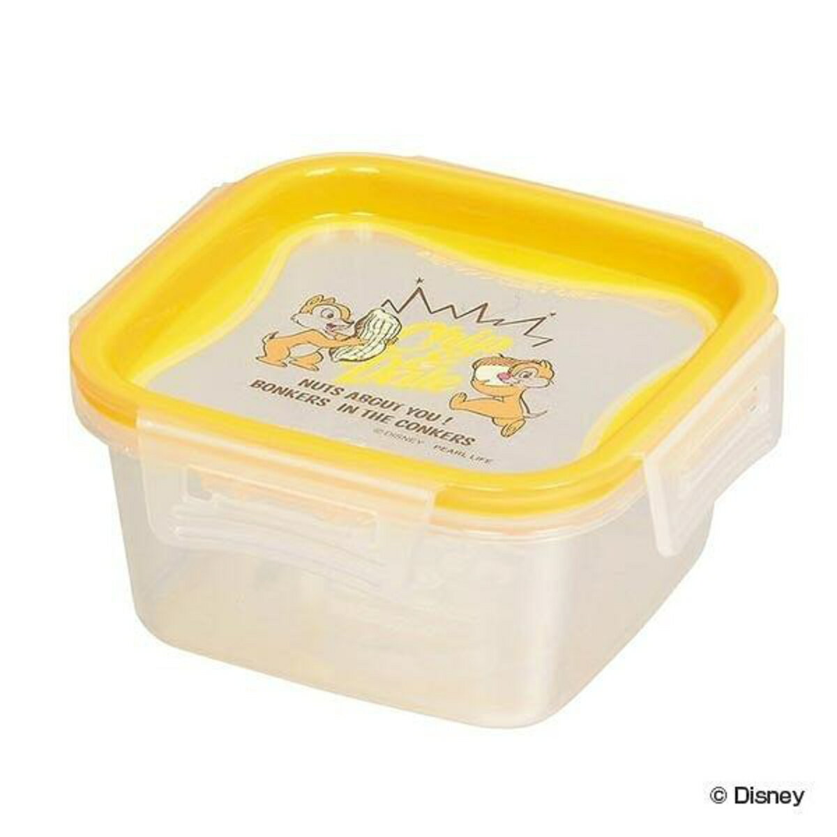 保存容器 チップ＆デール 正方形 S 310ml プラスチック製 （ 密閉 プラスチック ディズニー 角型 プラスチック容器 Disney プラスチック保存容器 4点ロック パッキン一体型 冷凍OK 電子レンジ対応 食洗機対応 キャラクター ）【39ショップ】のサムネイル