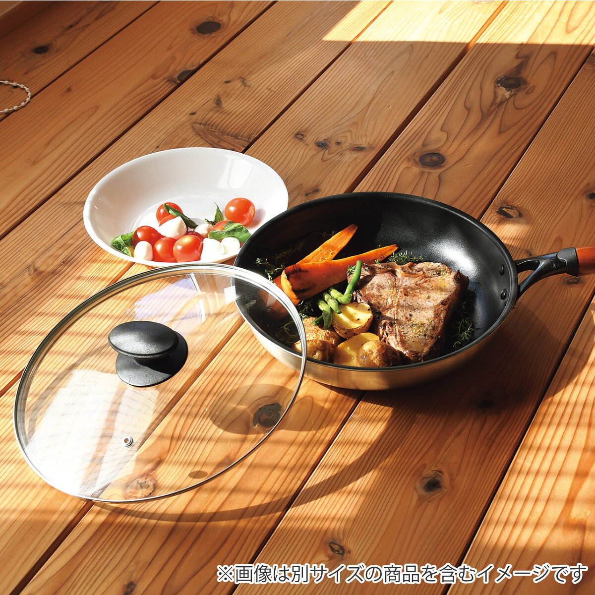 フライパン 蓋 18cm用 強化ガラス製 鍋蓋 クックプラス （ フライパンカバー ガラス蓋 フタ フライパン蓋 18cm 18センチ フライパンの蓋 鍋ふた 鍋フタ ふた カバー 調理器具 キッチン用品 ）【39ショップ】 interior-palette-10170047 インテリアパレット サンプル画像2