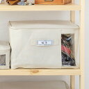 ファブリック収納ボックス 衣類収納ケース フタ付きファブリックボックス 幅38×奥行26×高さ26cm ( 収納ケース 布製 衣装ケース 窓付き 取っ手 衣類 ...