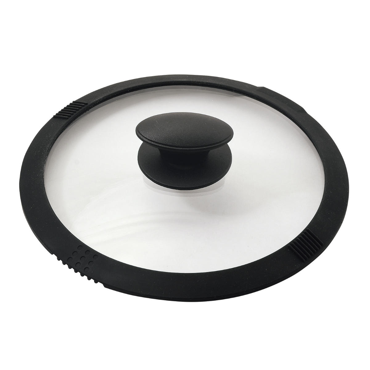 ガラス蓋 22cm用 湯切りができるシリコン縁 （ 蓋 ふた 鍋ふた 窓付き ガラスふた 22センチ フタ カバー 鍋用 湯切り 穴 シリコーン 透明 パスタ 野菜 キッチン用品 調理器具 ）【39ショップ】