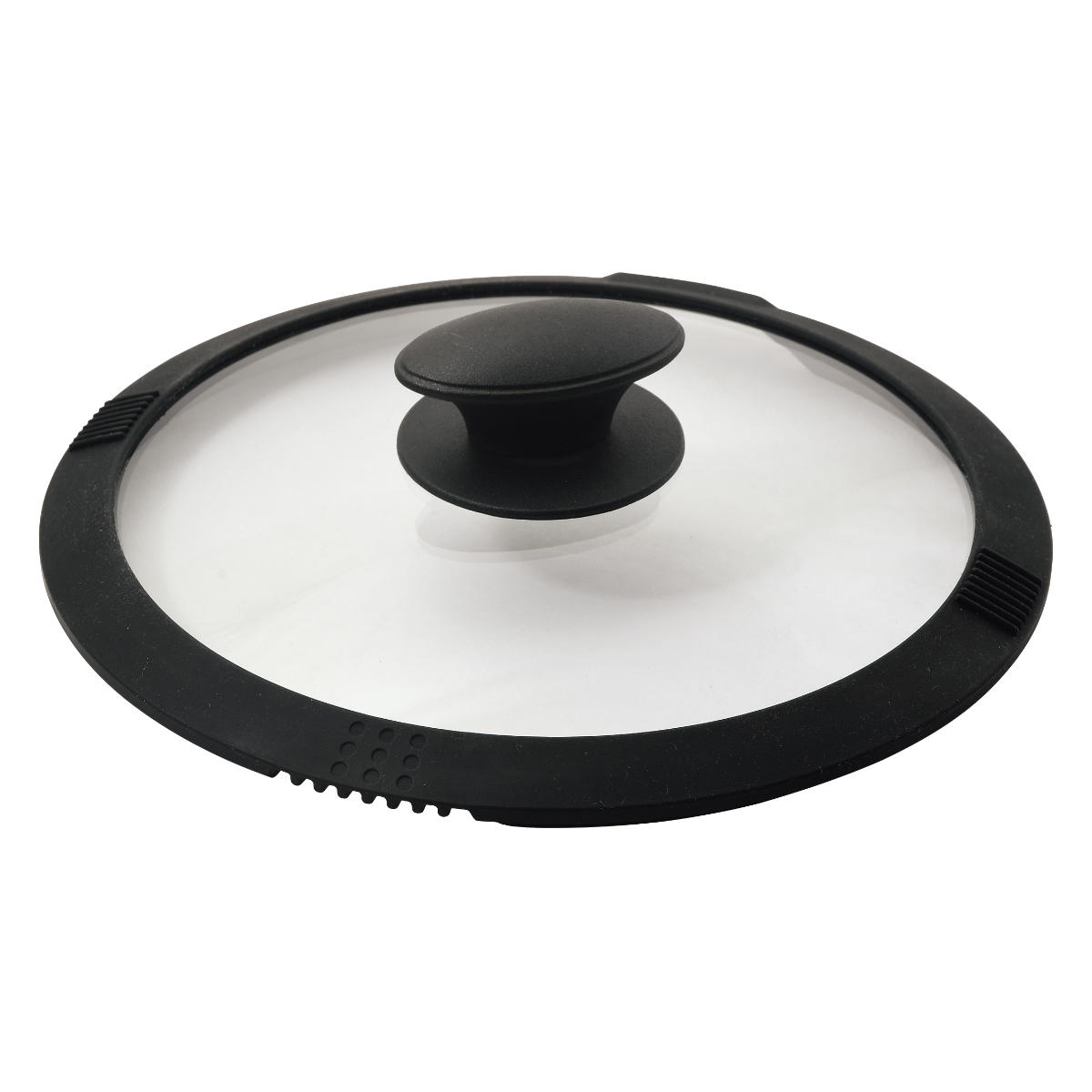 ガラス蓋 24cm用 湯切りができるシリコン縁 （ 蓋 ふた 鍋ふた 窓付き ガラスふた 24センチ フタ カバー 鍋用 湯切り 穴 シリコーン 透明 パスタ 野菜 キッチン用品 調理器具 ）【39ショップ】