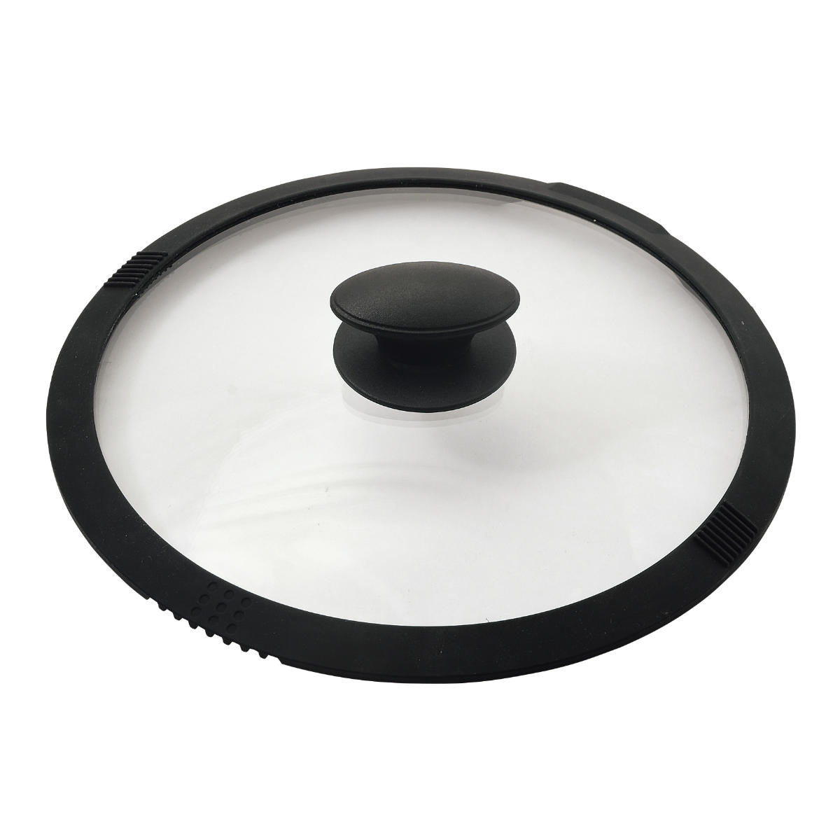 ガラス蓋 26cm用 湯切りができるシリコン縁 （ 蓋 ふた 鍋ふた 窓付き ガラスふた 26センチ フタ カバー 鍋用 湯切り 穴 シリコーン 透明 パスタ 野菜 キッチン用品 調理器具 ）【39ショップ】