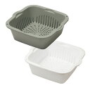 ザル&バット キッチンメイト プラスチック 深型 バットザル 2個組 ( プラスチック製 電子レンジ対応 日本製 角型 コランダー 角ザル キッチン用品 調理用...