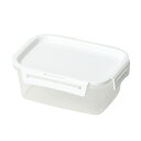 保存容器 キッチンスマイル ロック式 長方形 Lサイズ 2個セット ( 600ml プラスチック 容器 日本製 電子レンジ対応 食洗機対応 密閉 食品保存 作り置き ストッカー 中身が見える クリア 4点ロック お弁当 冷蔵庫 )【39ショップ】(3)