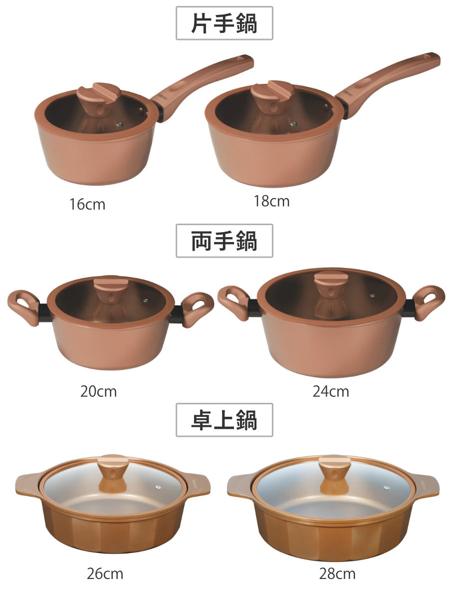 片手鍋 両手鍋 16～24cm IH対応 VISIONS GOLD Coating （ なべ お鍋 卓上鍋 ガス火対応 オール熱源対応 ガラス蓋付き アルミ製 1人用鍋 小鍋 ミルクパン 卓上なべ 軽量 軽い 調理器具 キッチン用品 金属ヘラOK ）【39ショップ】 interior-palette-10181894 インテリアパレット サンプル画像3