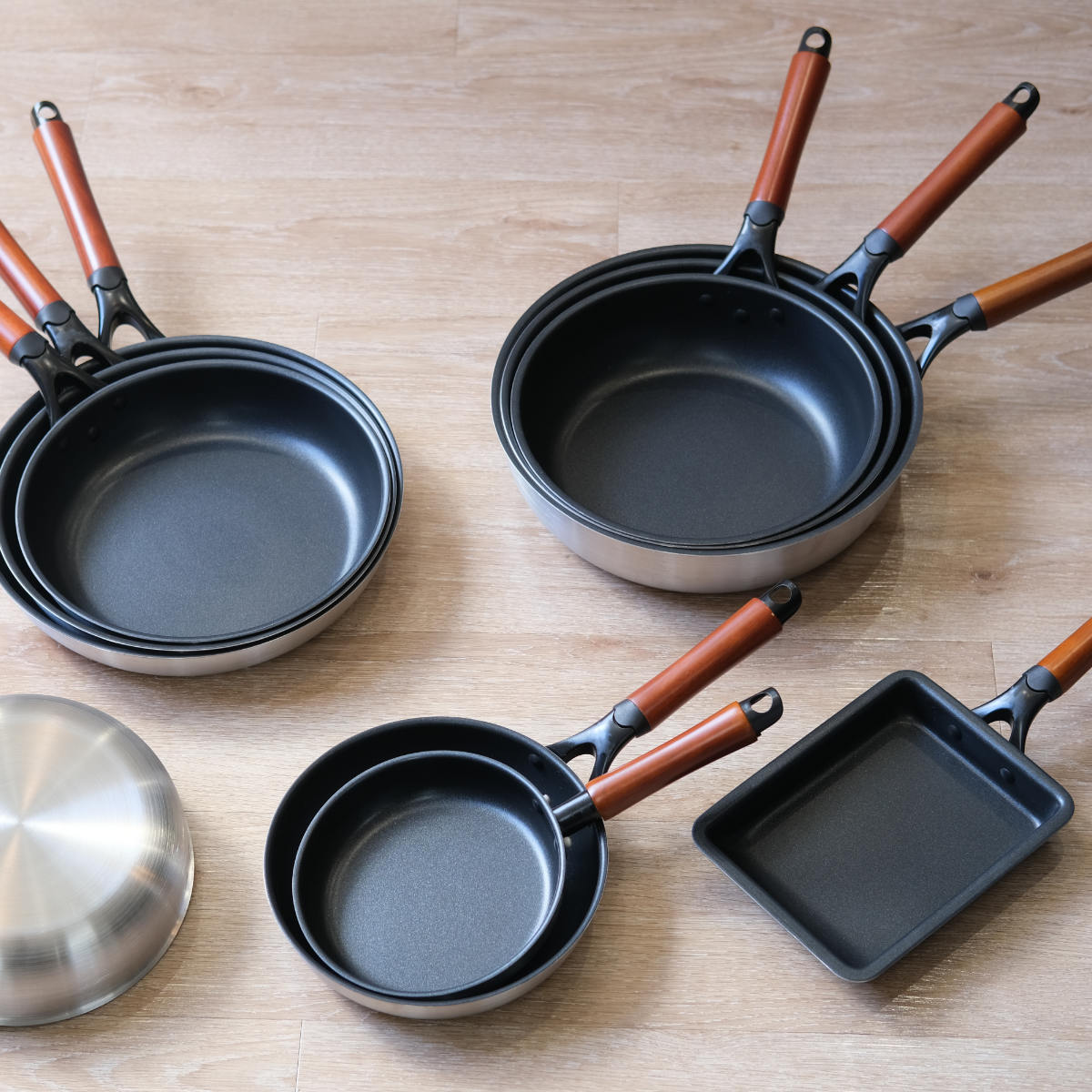 フライパン 16～28cm IH対応 ファストクック 2層鋼ダイヤモンドコート 卵焼き器 （ ガス火