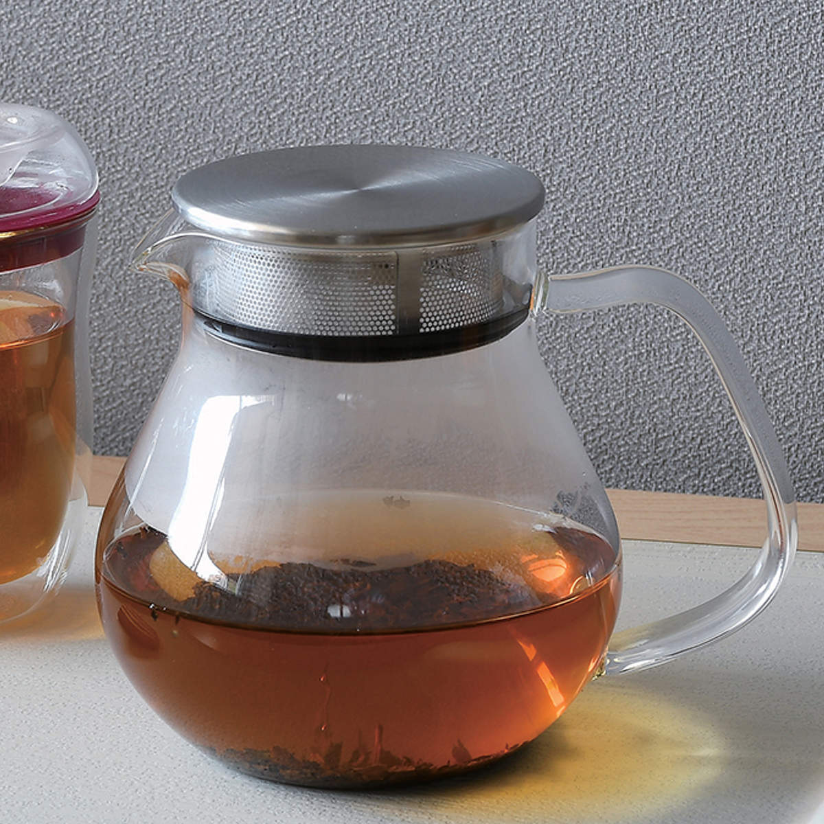 ティーポット ガラス製ティーポット700ml （ 耐熱ガラス 食洗機対応 ステンレス蓋 茶こし付き  ...