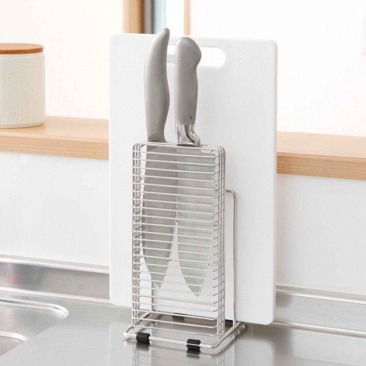包丁スタンド まな板スタンド アットアクア ステンレス製 包丁まな板スタンド （ ステンレス 水切り 包..