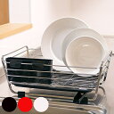 水切りラック シンプルストレージ 水切りバスケット カトラリーポケット付き レッド ( 水切りカゴ 水切りかご 水切りバスケット ディッシュラック 水切りワイヤ...