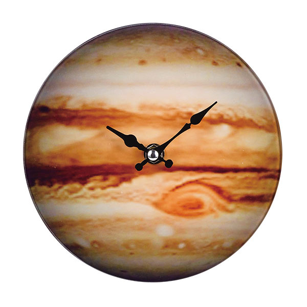 掛け時計 置き時計 卓上ガラス時計 ROUND 17cm Jupiter 木星 （ アナログ 時計 壁掛け時計 インテリア 雑貨 おしゃれ 掛時計 とけい クロック ガラス 置掛兼用 卓上 置き掛け ウォールクロック ） 【39ショップ】