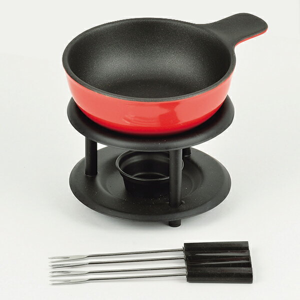 フォンデュ鍋 セット チョコレートフォンデュ チーズフォンデュ 鍋 フォーク付き （ チョコフォンデュ ミニ フライパン フッ素加工 固形燃料付き 調理器具 調理用品 チーズ パーティ クリスマス バレンタイン ）【5000円以上送料無料】