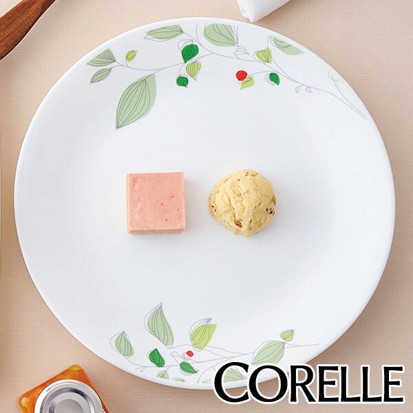 プレート 26cm コレール CORELLE 白 食器 皿 グリーンブリーズ （ 食洗機対応 ホワイト 電子レンジ対応 お皿 オーブン対応 白い 白い皿 平皿 ワンプレート 中皿 大皿 丸皿 ラウンド リーフ 洋食器 ） 【39ショップ】のサムネイル