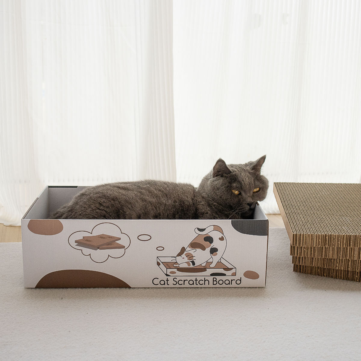 爪とぎ 猫 箱型 三毛柄 5個入り ( 爪研ぎ つめとぎ 猫用 ハウス ダンボール ストレス解消 遊び おもちゃ かわいい 爪磨き ガリガリ 長持ち ねこ 猫用...