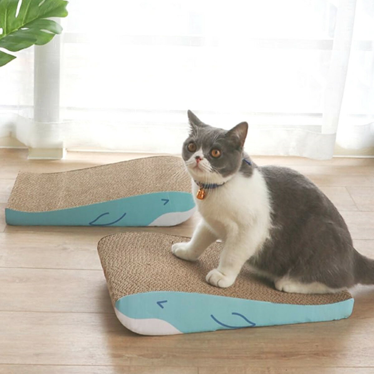 爪とぎ くじら兄弟 2個入り 猫 段ボール ( 爪研ぎ つめとぎ 猫用 爪とぎハウス ダンボール ストレス解消 遊び おもちゃ かわいい 爪磨き ガリガリ 長持...