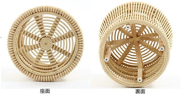 籐 スツール ラタン 円形 軽量 天然素材 ( ラタンチェア イス 背もたれなし 籐家具 完成品 椅子 籐製 いす ラタンフレーム アジアン 家具 丸椅子 )【39ショップ】 [3]