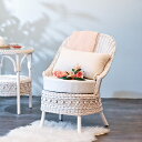 籐 ソファ 幅55cm シングルソファ 1人掛け ラタン製 fiore ( 白家具 ラタン家具 姫系 パーソナルチェア ソファー チェア フィオーレ 椅子 イス チェアー ホワイトウォッシュ 一人用 一人掛 1人 )【39ショップ】