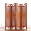 籐 スクリーン 4連 高さ160cm ラタン製 Natural rattan ( 衝立 ついたて 屏風 間仕切り 家具 ラタン 籐製 アジアン リゾート風 )【39ショップ】