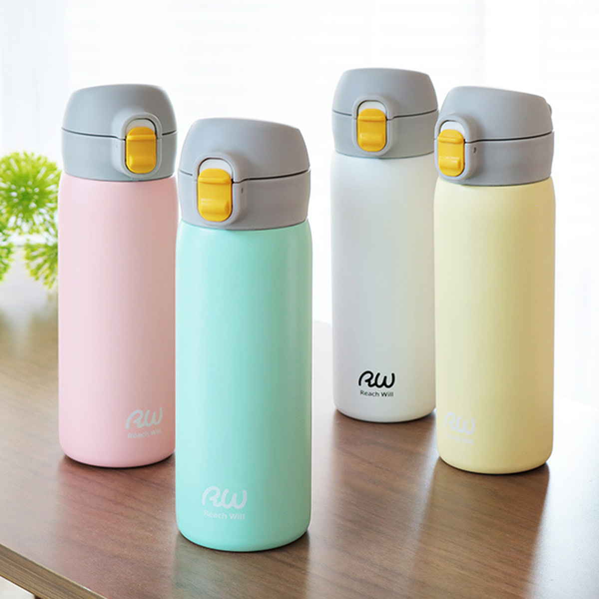 水筒 マグ 480ml ワンタッチ ステンレス パステルカラー （ 保温 保冷 直飲み マグボトル 
