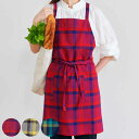 エプロン 綿100% ポケット付き チェック ブリトニー ( キッチンエプロン 台所エプロン アビチュアル 大人用 綿 コットン 100% カフェエプロン クロ...