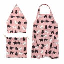 エプロン オレオ2 キッズエプロン 3点セット ( 子供用エプロン バンダナ 巾着 綿100% キッズ 子供 子ども ポケット付き 三角巾 100〜130cm対...